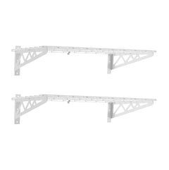 SafeRacks 18" x 36" Wall Shelves (Two Pack with Hooks)