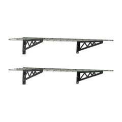 SafeRacks 18" x 48" Wall Shelves (Two Pack with Hooks)