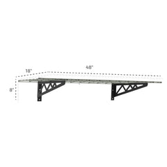 SafeRacks 18" x 48" Wall Shelves (Two Pack with Hooks)