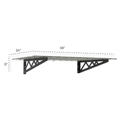 SafeRacks 24" x 48" Wall Shelves (Two Pack with Hooks)