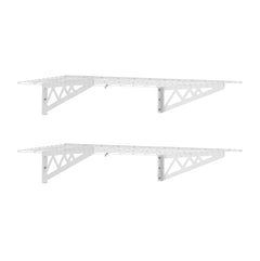 SafeRacks 24" x 48" Wall Shelves (Two Pack with Hooks)