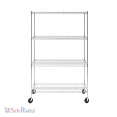 SafeRacks 24" x 48" x 72" 4-Tier Wire Shelving