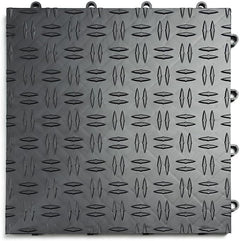 GarageTrac Diamond, Durable Copolymer Interlocking Modular Non-Slip Garage Flooring Tile (48 Pack), Graphite